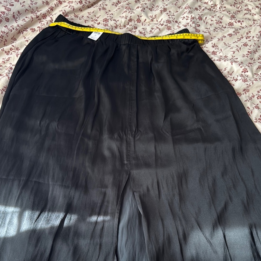 LOFT Black A-Line Maxi Skirt with Pleats